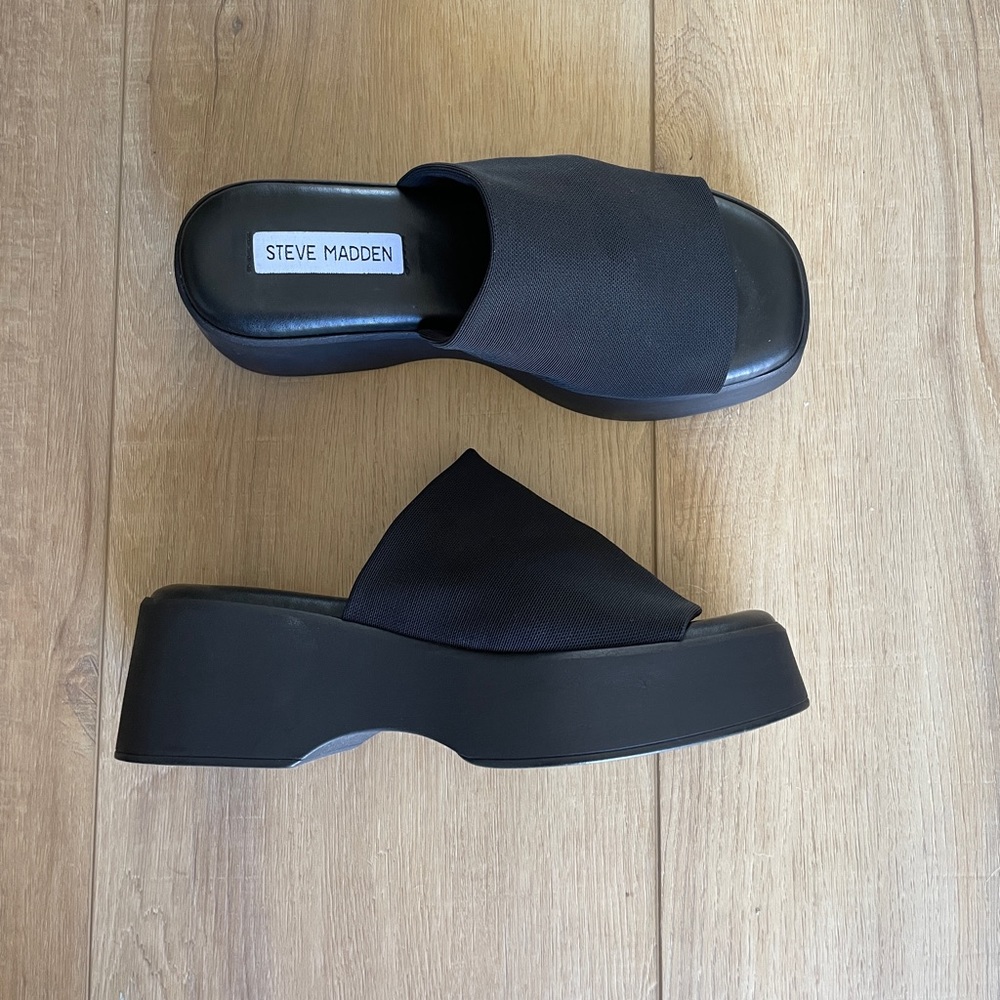 STEVE MADDEN Slinky30 Womens Platform Slide Sandals Size 7